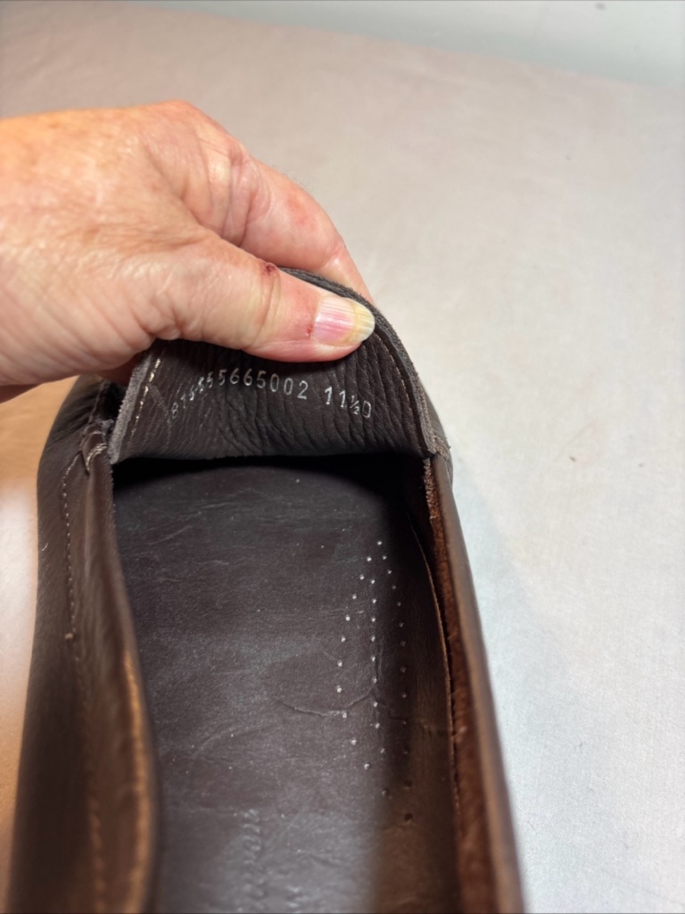 Ralph Lauren Dark Brown Pebbled Leather Slip-On Loafers - Picture 7 of 9
